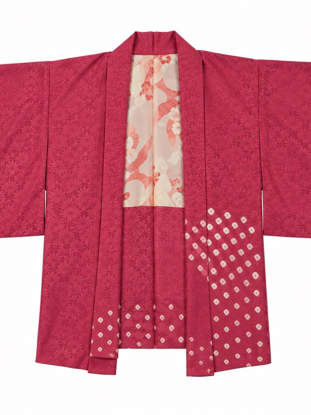 Vintage 1960s Silk Japanese Haori Kimono Jacket OS